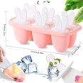 thumbnail image 2 of Molde para helado de silicona rosa, juego de 6 moldes para paletas con palito, mini molde para helado, molde para paletas de hielo, sorbete de helado casero, reutilizable, para yogur, sorbete y jugo, 2 of 5