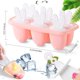 thumbnail image 2 of Molde para helado de silicona rosa, juego de 6 moldes para paletas con palito, mini molde para helado, molde para paletas de hielo, sorbete de helado casero, reutilizable, para yogur, sorbete y jugo, 2 of 5