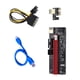 thumbnail image 1 of Tarjeta elevadora PCI-E 1X a 16X Tarjeta elevadora extensor GPU Adaptador GPU PCI-E USB 3.0 con interfaz de 6 pines, Azul kenally EL001235-01, 1 of 2