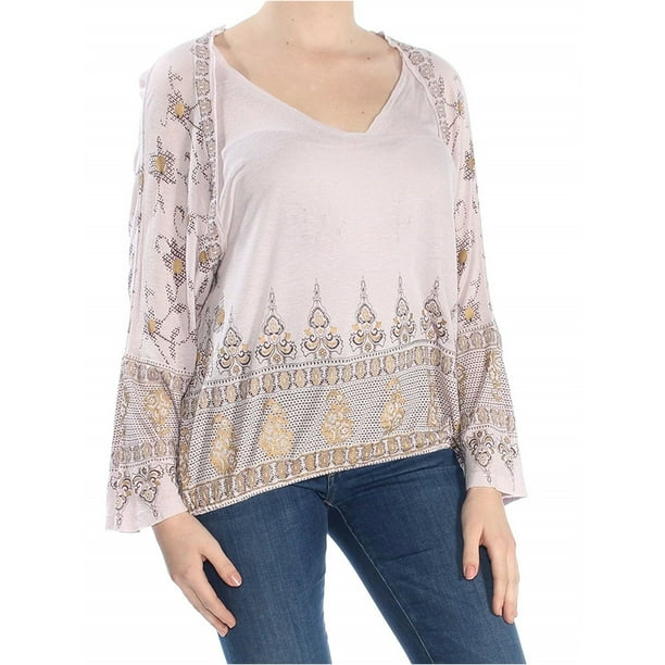 Free People Blusa con Estampado de Medallón para Mujer, Púrpura, Small