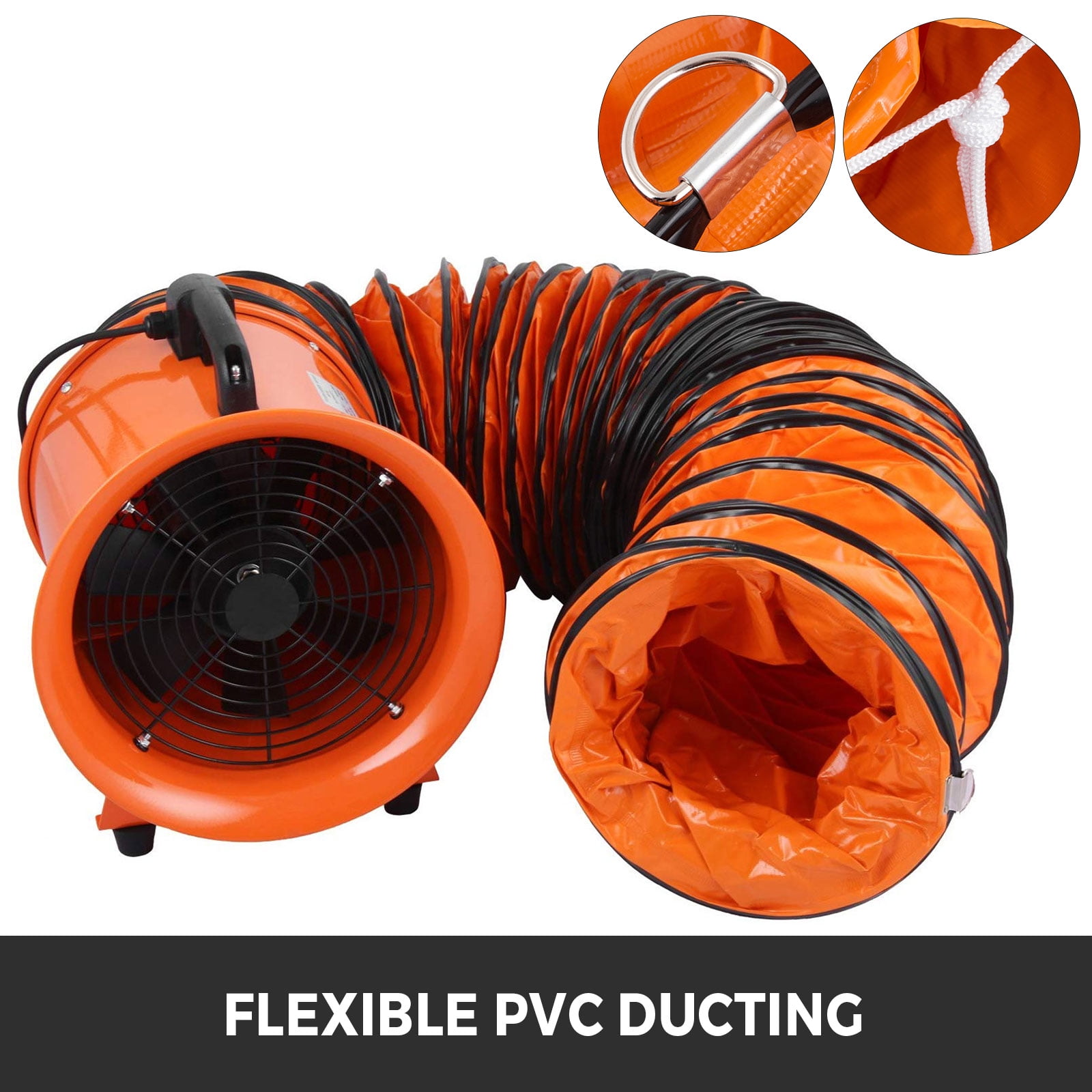 VEVOR Utility Blower 12 inch 0.7 HP 2295 CFM 3300 RPM Portable Ventilator  High Velocity Utility Blower Fan New Style Stand Ventilator Fume Extractor  with 5m Duct Hose - Walmart.com