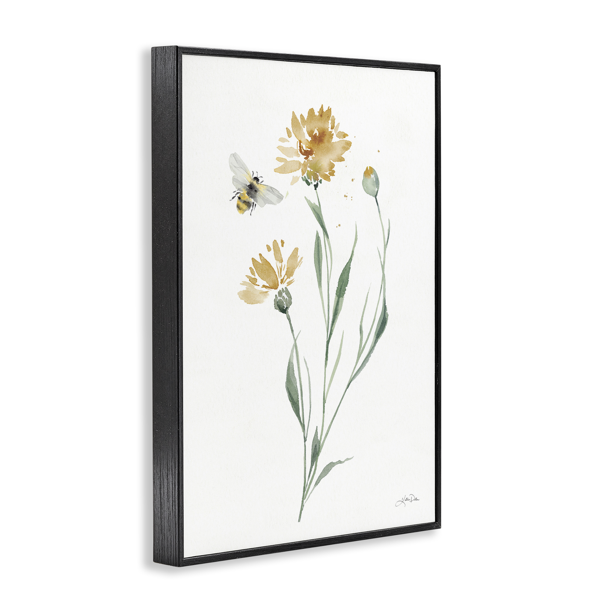 Stupell Industries Wild Honeybloom Flowers Botanical & Floral Painting Black Framed Art Print Wall Art, 20 x 30