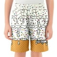 thumbnail image 1 of Shorts de Sport Bohèmes d'Été pour Garçon à Cordon de Serrage, Imprimés Patchwork Crème Glacée, Taille Coulissante, 2-14 Ans, 1 of 3