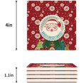 thumbnail image 3 of FMSHPON Merry Christmas Santa Claus Set of 6 Coaster for Drinks, Absorbent Ceramic Stone Coasters Cup Mat with Cork Base for Home Kitchen Room Coffee Table Bar Decor, 3 of 4