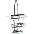 thumbnail image 2 of Over Shower Head Shower Caddy 3 Tier Hanging Organizer with Soap Holder and Hooks, Black, 2 of 7
