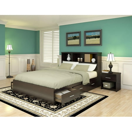 Sonax 3 Piece Storage Bed Set in Frost White with Bookcase ...