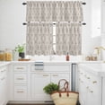 thumbnail image 3 of Vintage Brown Wallpaper Kitchen Curtains Valances and Tiers Set of 3 Medieval Turkish Pattern Tier Curtains and Valance with Rod Pocket for Small Windows, 27.5"x36", 3 of 9