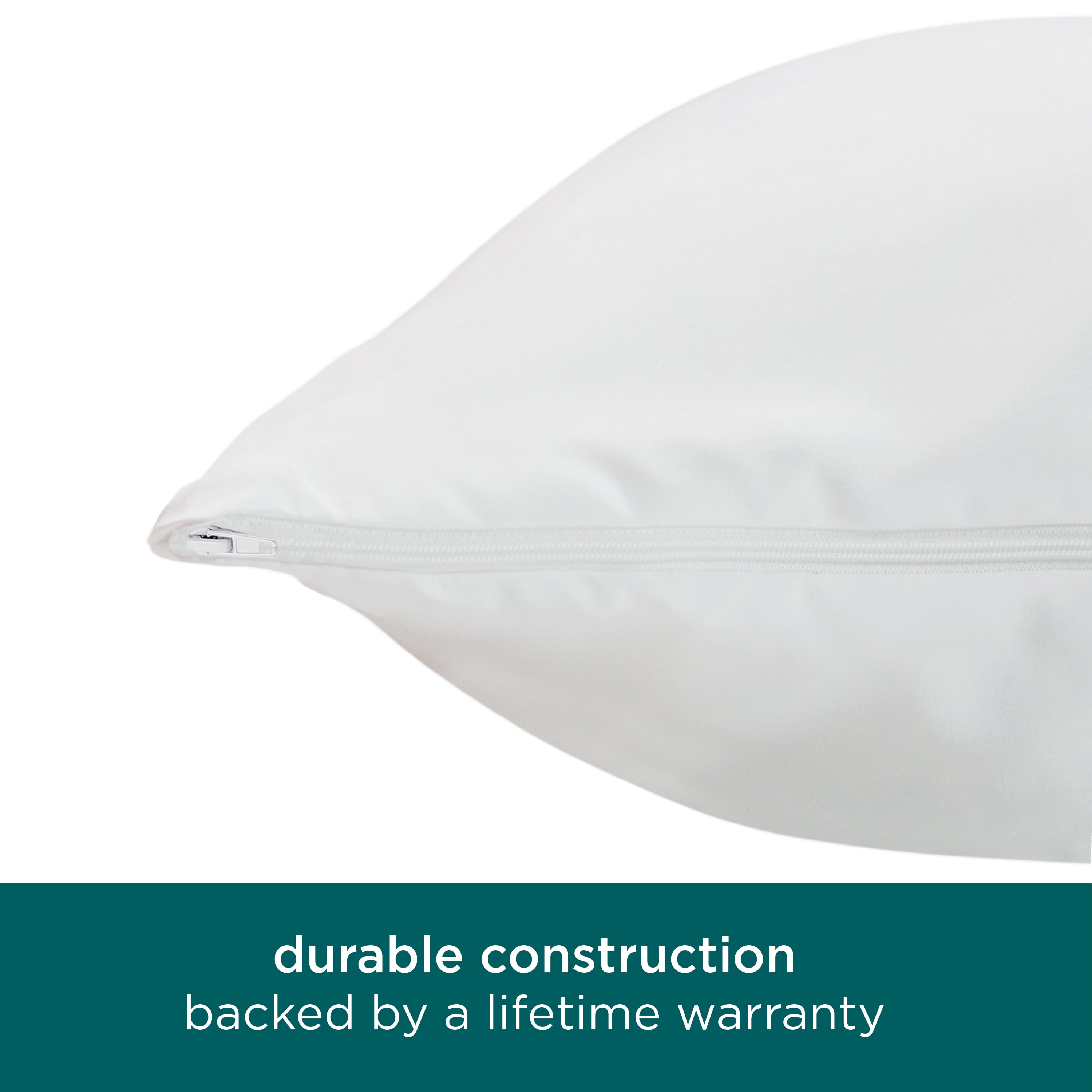 Allerease Comfort Collection Soft & Clean Zippered Pillow Protector, Standard/Queen