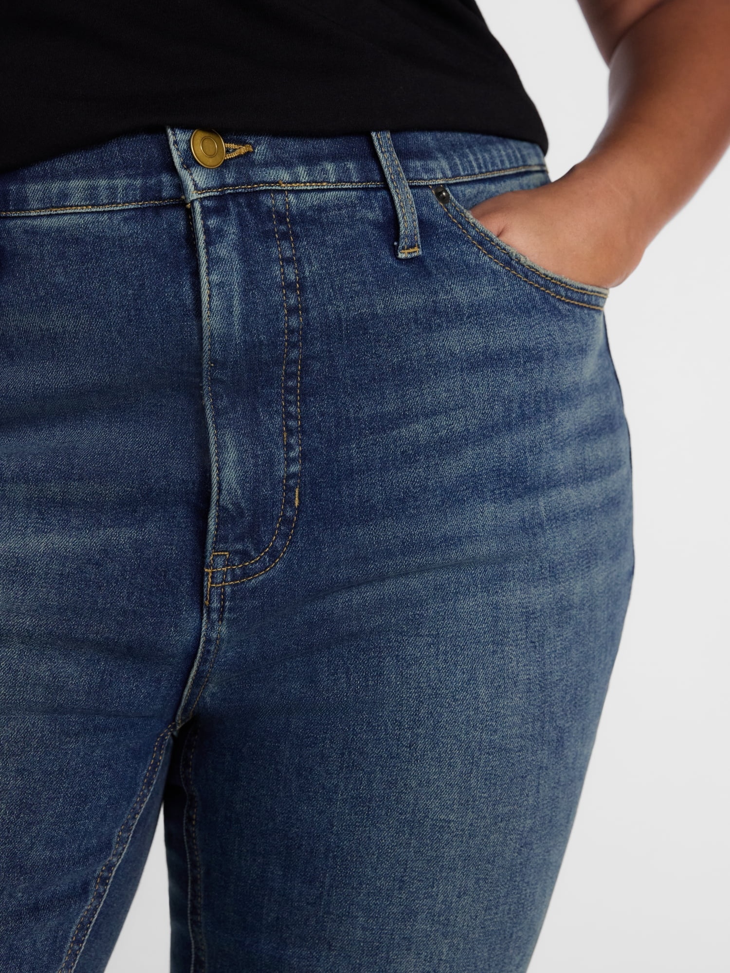 Terra & Sky Women's Plus High Rise Skinny Jeans, 27" Inseam, Sizes 16W-26W