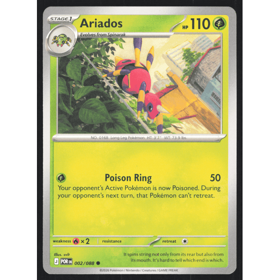 2026 Mega Evolution Perfect Order Ariados 2/88 English Pokemon Trading Card