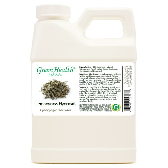 Lemongrass Hydrosol - 16 fl oz - White Plastic Jug w/ Cap