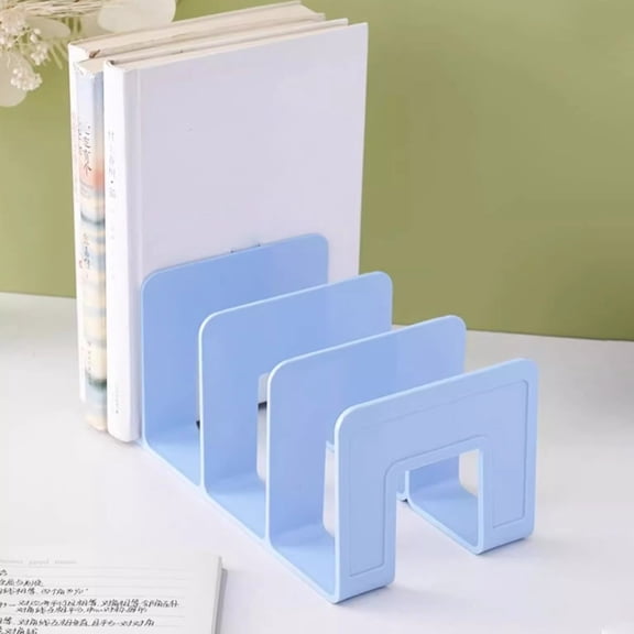 bestolf Modern Geometric Bookend Plastic Desktop Book Holder for Shelves Desk Multi-Purpose Organizer for Home Office School