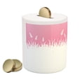 thumbnail image 2 of Pink Piggy Bank, Field Farm Life Inspired Scene Cut into Half with Bushes and Wheat Art Print, Ceramic Coin Bank Money Box for Cash Saving, 3.6" X 3.2", Hot Pink and White, by Ambesonne, 2 of 4