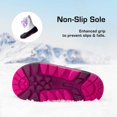 thumbnail image 4 of DREAM PAIRS Kids Snow Boots Boys & Girls Winter Waterproof Mid-Calf Outdoor Warm Shoes Black/White/Purple Camo Size 4, 4 of 6