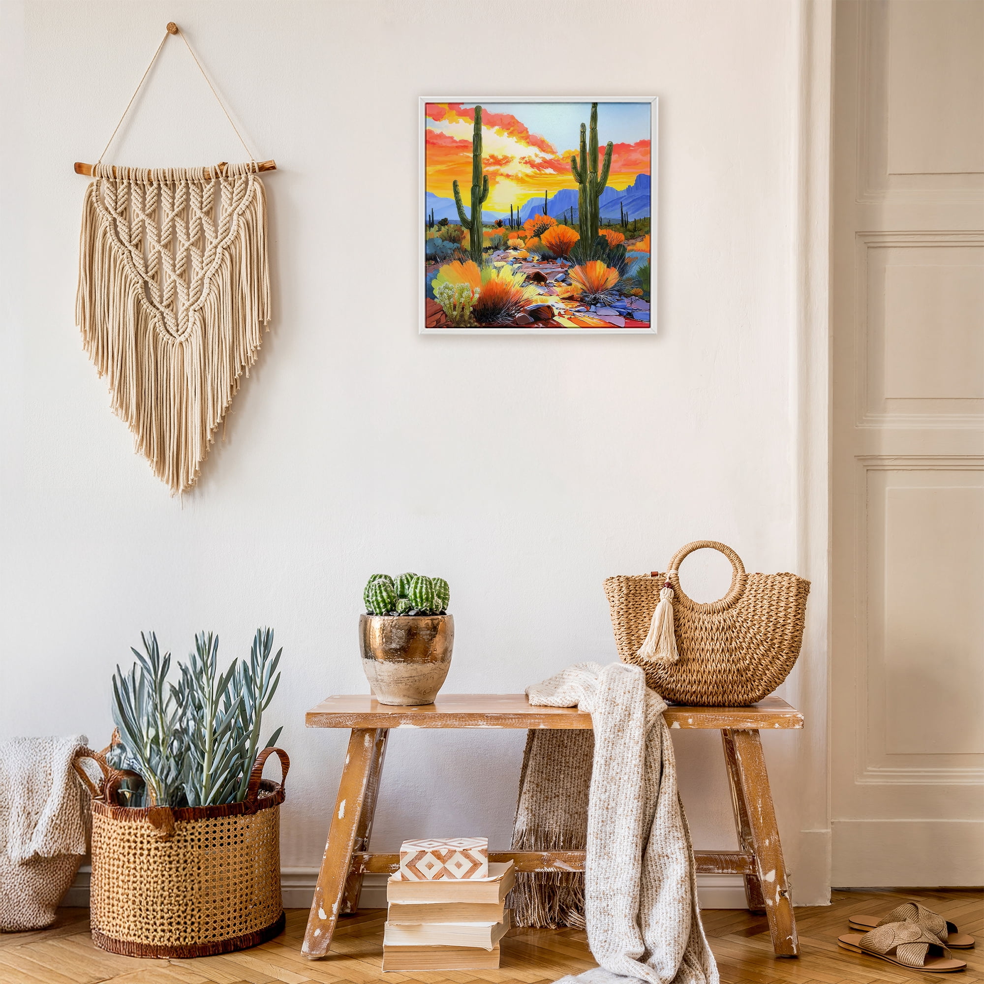 Stupell Industries Desert Splendor Cacti White Framed Giclee Art, design by John Jaster