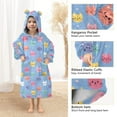 thumbnail image 3 of Wearable Blanket Hoodie for Kids Cat Flannel Hooded Blanket with Pockets and Sleeves Suitable for Boys and Girls, 3 of 7