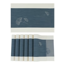 REGALWOVEN Set of 6 Placemats for Kitchen Dining Table Decor Washable Heat Resistant Table Placemats Wipeable Table Mat Navy 18*12in