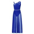 thumbnail image 3 of Ocealan Robe de Danse Lyrique Sans Manches Jupe en Maille Justaucorps Performance de Scène Enfants Bleu Royal 16, 3 of 7
