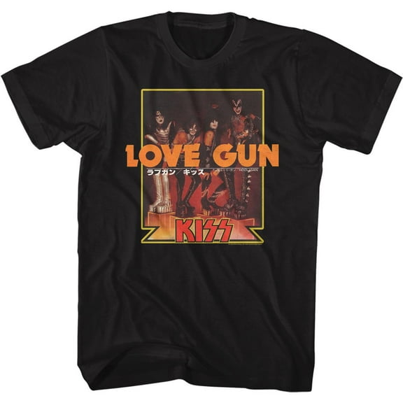 Kiss Love Gun Japanese Txt Black Adult T-Shirt 5Xl