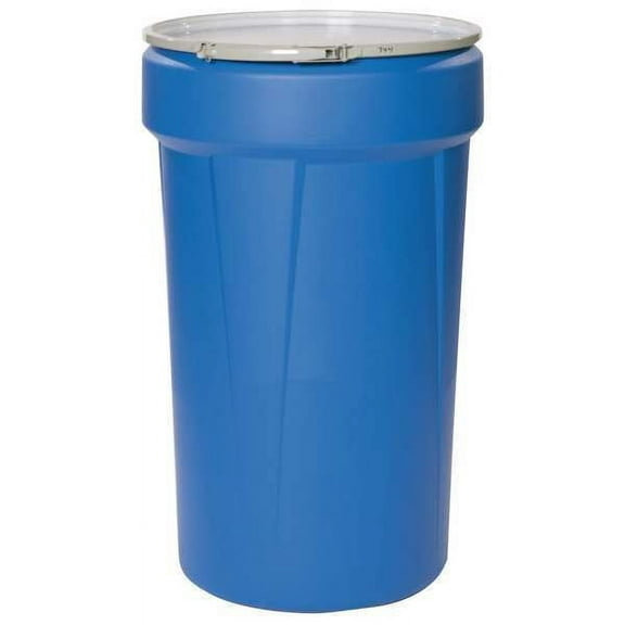 Open Head Transport Drum, Polyethylene, 55 gal, Unlined, Blue 1655MB
