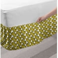 thumbnail image 2 of Yellow and Green Bed Skirt, Composition of Tulips with Coming of Spring Hand Drawn Petals, Elastic Bedskirt Dust Ruffle Wrap Around for Bedding Decor, 4 Sizes, Fern Green and Yellow, by Ambesonne, 2 of 2