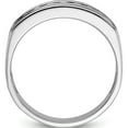 thumbnail image 2 of 14K White Gold Ibgoodman Men's Polished Brushed And Grooved 9-Stone 1/2 Carat Aa Quality Diamond Ringsize 10 - Jbsp, 2 of 5