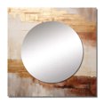 thumbnail image 2 of Designart "Abstract River In Minimal Gold And Beige I" northern lights Square Mirror Wall Decor Traditional - Large Beige Square Bathroom Mirror - Square Printed Wall Mirror Art, 2 of 5