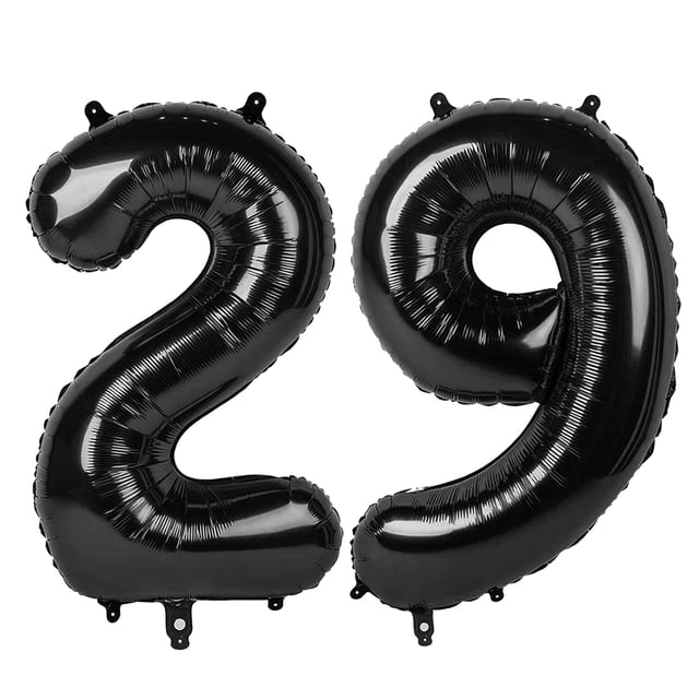 Globo número 29 negro 102 cm para fiesta de cumpleaños Upgesy