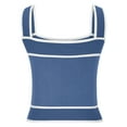 thumbnail image 4 of Yuyuzo Womens Tank Tops Sleeveless Shirts Square Neck Ribbed Knit Slim Fitted Stretchy Basic Tees, 4 of 5