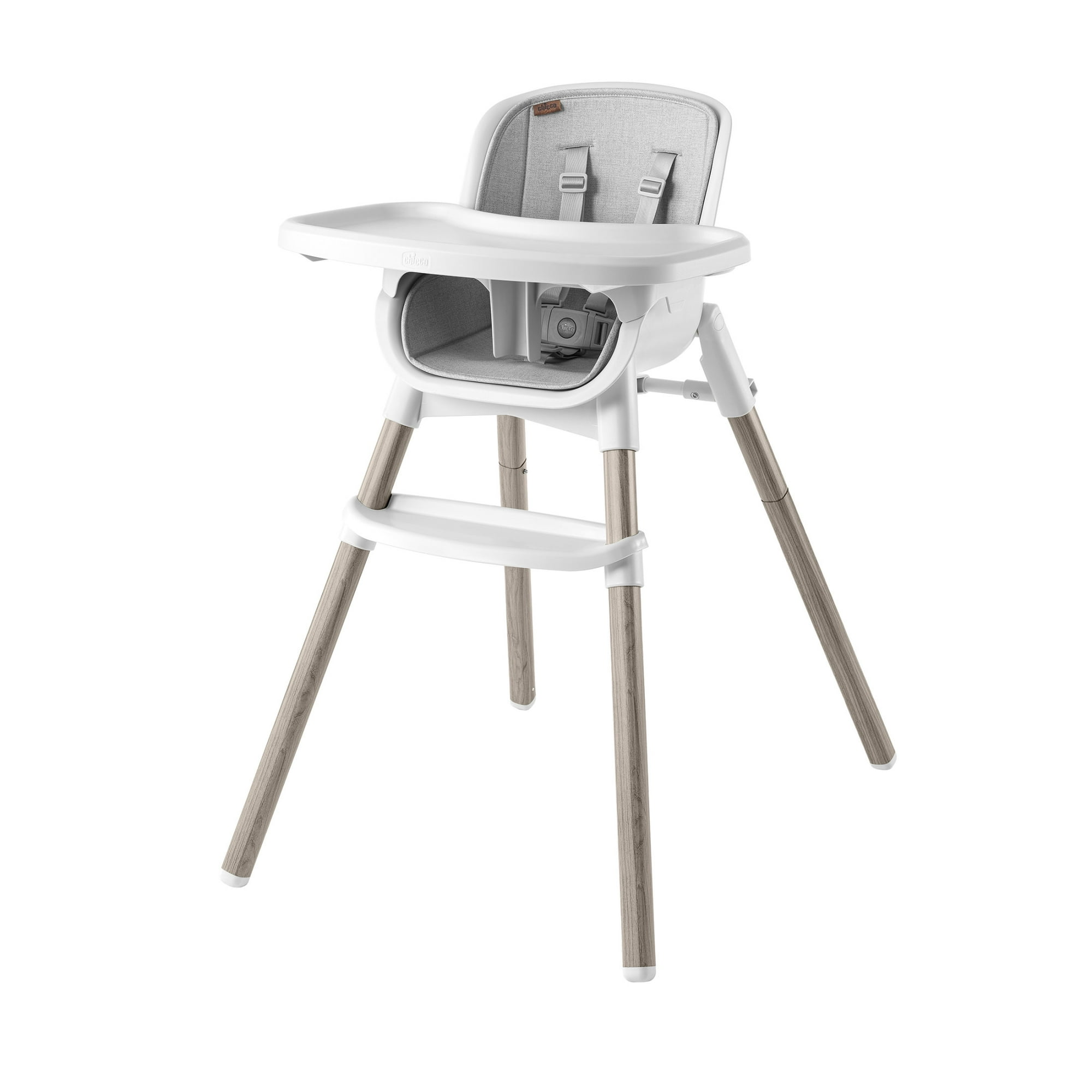 Chicco Zest™ LE 4-in-1 High Chair with Seat Pad, Feeding and Toddler Chair, Youth Stool, 5-Point Harness, Footrest, BPA-Free Tray - Crema (White)