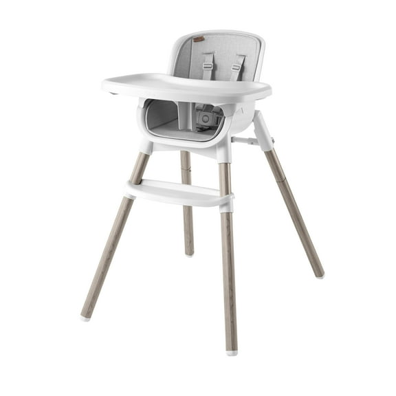 Chicco Zest™ LE 4-in-1 High Chair with Seat Pad, Feeding and Toddler Chair, Youth Stool, 5-Point Harness, Footrest, BPA-Free Tray - Crema (White), New