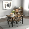 thumbnail image 2 of Dining Table Set for 4, Wood Kitchen Table with Chairs Dinning Table Set for Kitchen & Dining Room, Compact Dining Set for Small Spaces, Rustic Brown, 2 of 5