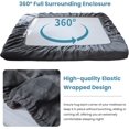 thumbnail image 2 of 100% Linen Fitted Sheet Stone Washed Solid Color - (1 Piece) 14 inch Deep Pocket Mattress Cover Soft Natural Breathable Farmhouse - Dark Grey, Queen Size, 2 of 7