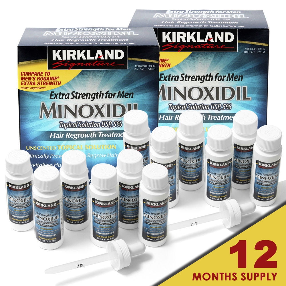 kandidatgrad omvendt cache 12 Months Kirkland Generic DROP MINOXIDIL 5% Mens Hair Loss Regrowth  Treatment NEW!!! - Walmart.com
