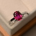 thumbnail image 2 of Natural Certifed Anniversary ring, ruby ring, oval cut red gemstone, July birthstone ring, sterling silver ring Wedding Ring Woman, 2 of 3
