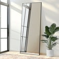 thumbnail image 2 of 79x35 Oversized Rectangle Aluminum Alloy Frame Full Length Mirror Floor Mirror,Black, 2 of 5