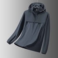 thumbnail image 2 of Daiosportswear Women's Upf 50+ Lightweight Full-Zip Hooded Sun Protection Jacket with Breathable Vents and Elastic Cuffs Gray XXXL, 2 of 5