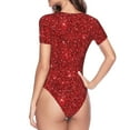 thumbnail image 3 of Uemuo Red Glitter Pattern Women's One Piece Short Sleeve Swimsuit Rash Guard Surfing Modest Quick-drying Swimsuit Beach Essentials-X-Large, 3 of 9