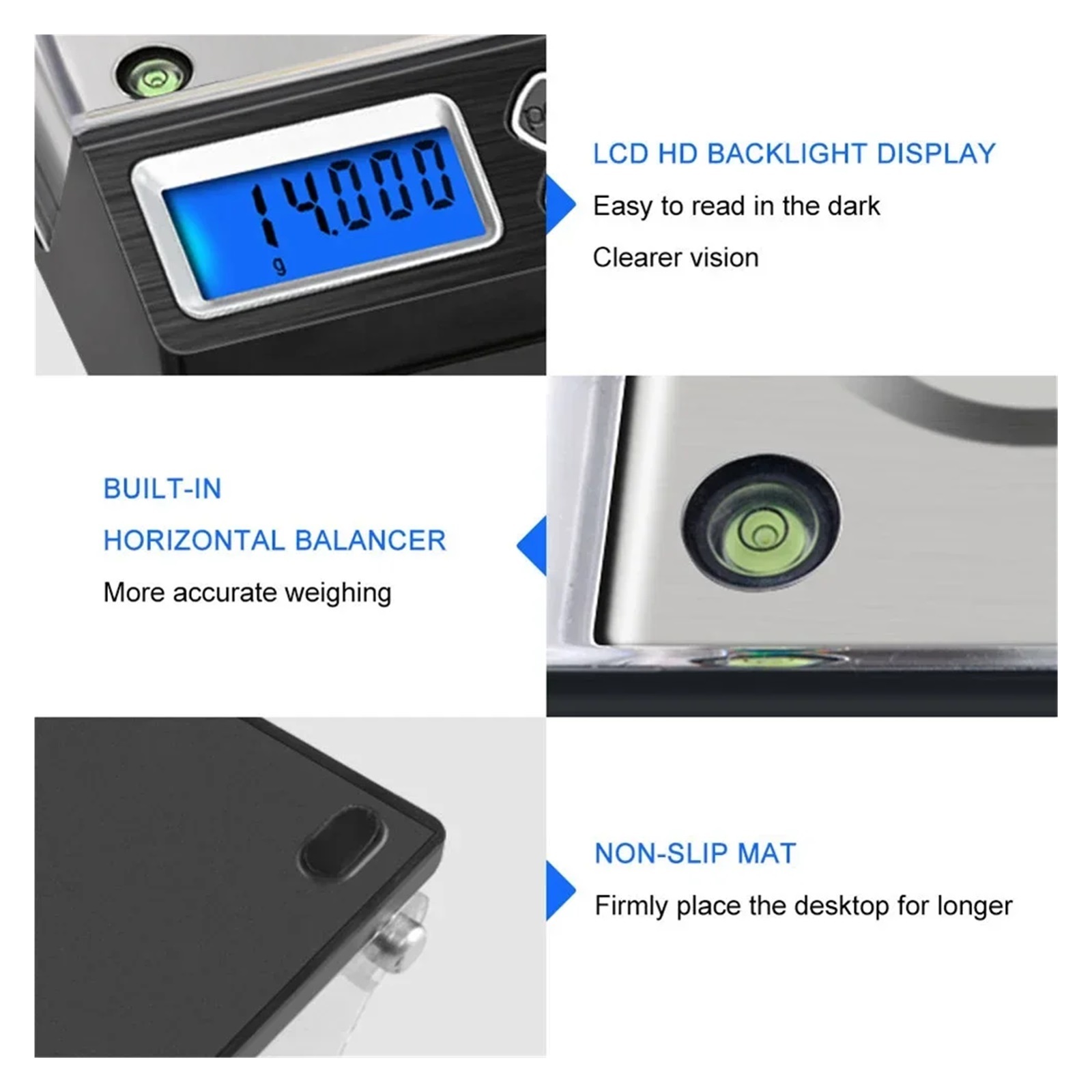 20g/50g Precision Diamond Scale Scales, Medicinal 0.001g Balance Weight Jewelry Electronic LCD Digital Laboratory - High Precision