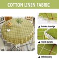 thumbnail image 3 of Heavy Weight Cotton Linen Tablecloth Lace Plaid Round Table Cloth for Kitchen Dining Room Tabletop Decoration, 36" - Round, Green, 3 of 6