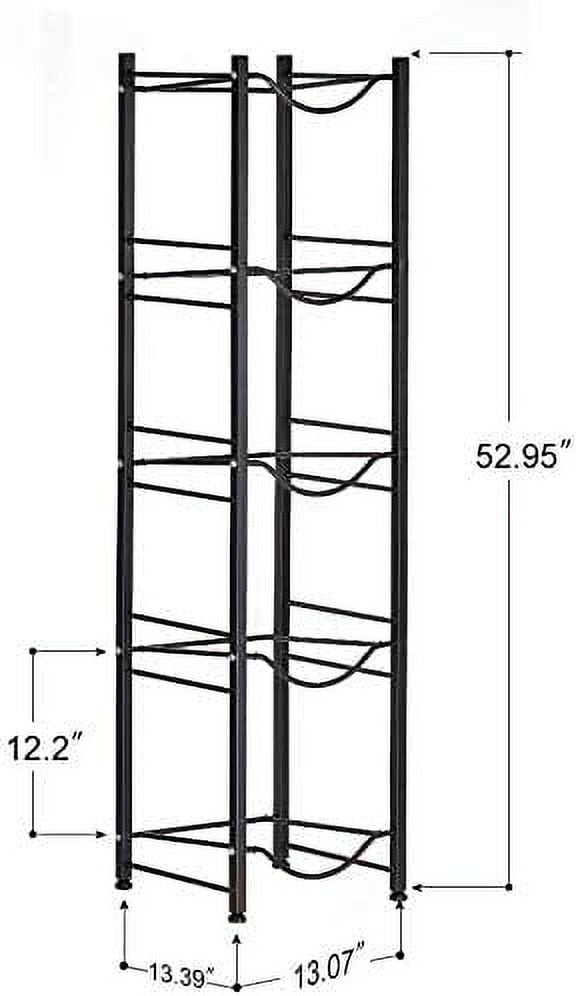 Water Cooler Jug Rack, 5 Gallon Water Jug Holder Water Bottle Storage Rack, 5 gallon water jug stand, 3 Tiers, Silver