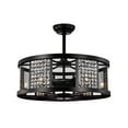 thumbnail image 5 of Warehouse of Tiffany Hania Matte Black 29-inch 6-Light Geometric Metal & Crystal Drum Shade Ceiling Fan, 5 of 5