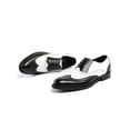 thumbnail image 3 of Fangasis Mens Dress Shoes Comfort Oxfords Lace Up Brogues Driving Non Slip Leather Shoe White Black 10, 3 of 9