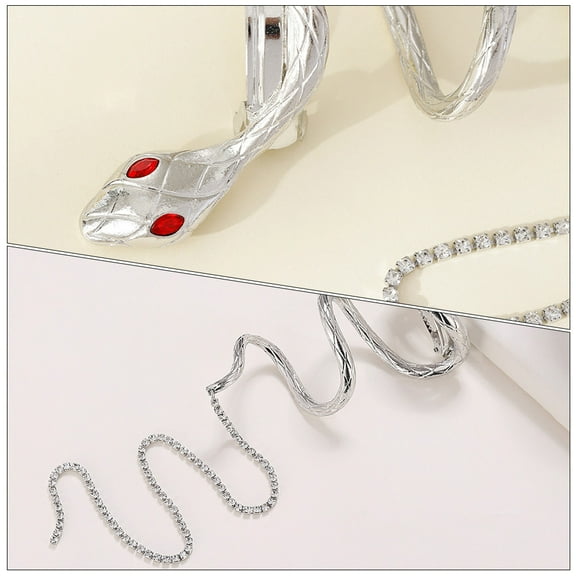 GOOHOCHY Snake Hair Clip Chain Clips for Barrettes Miss Silver