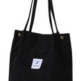 thumbnail image 2 of Bolso de mano de pana para mujer, Bolso plegable de moda, Bolso estético ligero, 2 of 5