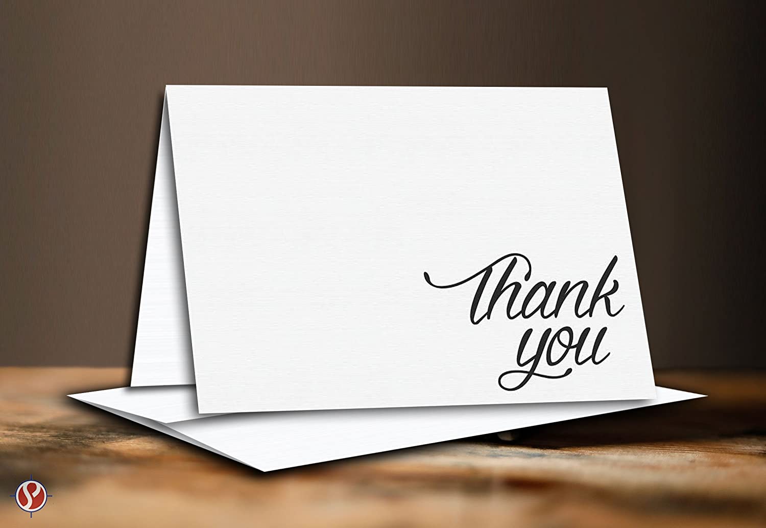 Thank You Card - 5 x 7" Inches Half-Fold Greeting Cards with Envelopes - Elegant Design Linen textured Card - Blank on the Inside - For Weddings, Baby Shower, Graduation and All Occasion | 5" x 7"