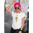 thumbnail image 2 of Ice Cream Cone & Earth Globe T-Shirt Women -Image by Shutterstock, Female Small, 2 of 4