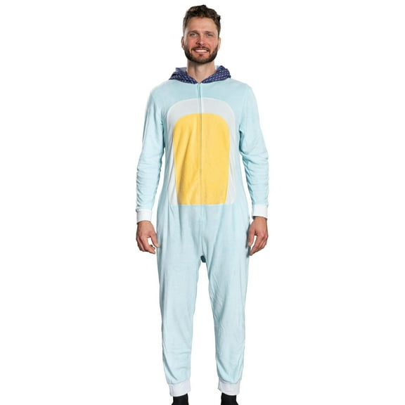 Playful Colorful Dog Adult Halloween Costume Cosplay Zip Up Pajama Jumpsuit for Mens and Womens