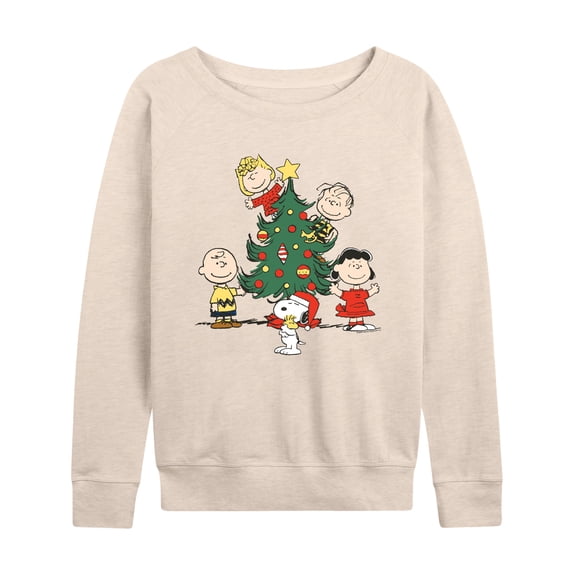Peanuts - Peanuts Christmas Tree - Women's French Terry Long Sleeve Pullover