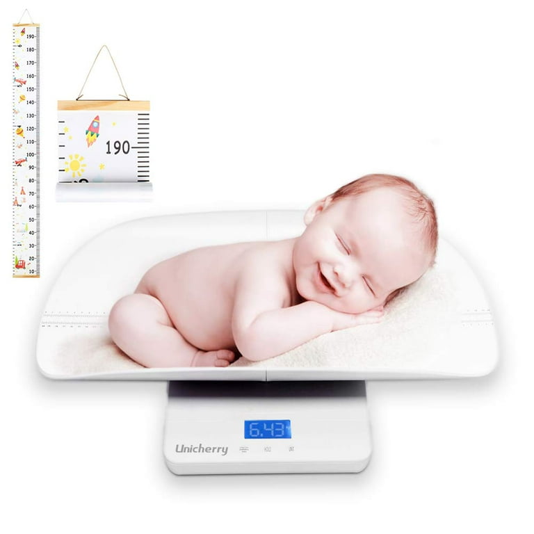 Baby Scale, Multi-Function Digital Baby Scale with Free Growth Chart to  Measure Your Baby, Pets Weight Accurately. 4 Weighing Modes, Holding  Function, Blue Backlight, Height Tray 